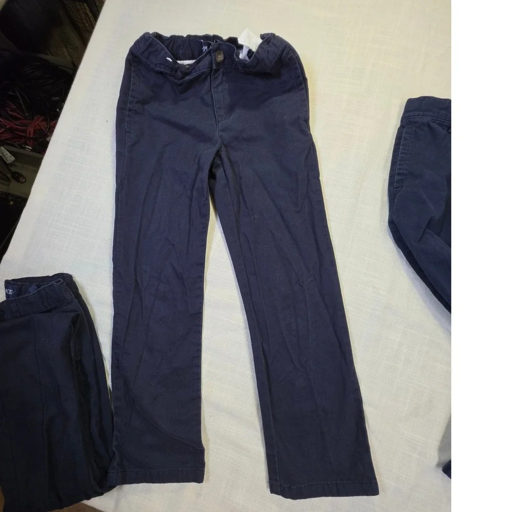 Childrens Place Boys Navy Blue Chino School Uniform Pants Bundle Size 7 Lot of 3